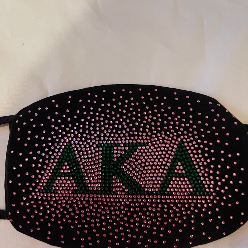 Alpha Kappa Alpha Bling Face Mask Pink Sprinkle - Picture 2 of 8